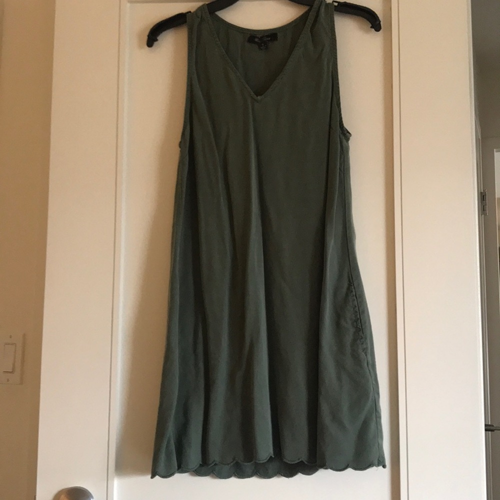 Scalloped green mini dress